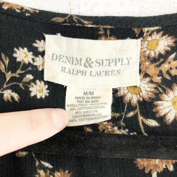 Denim & Supply Long Sleeve Floral Blouse, Medium - Picture 5 of 7